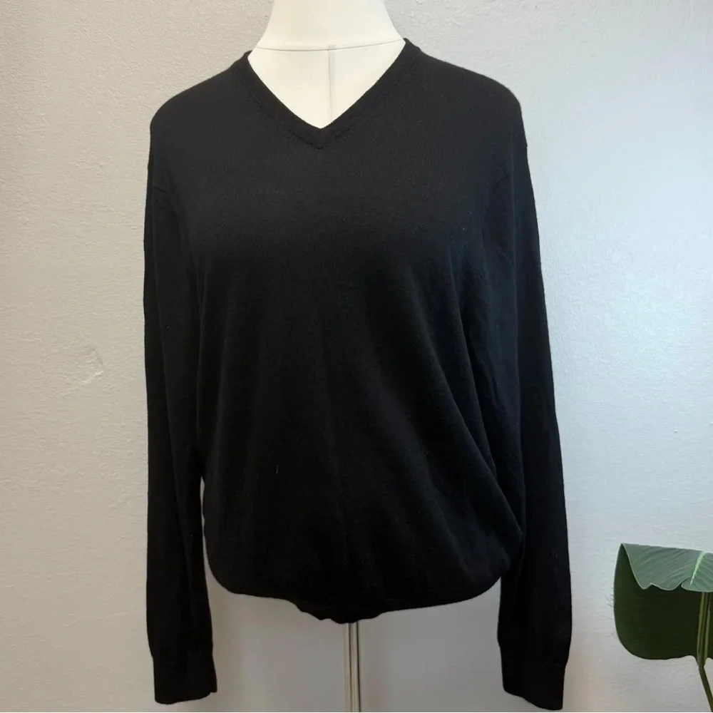 Bonobos Black 100% MERINO WOOL Sweater - Size XXL